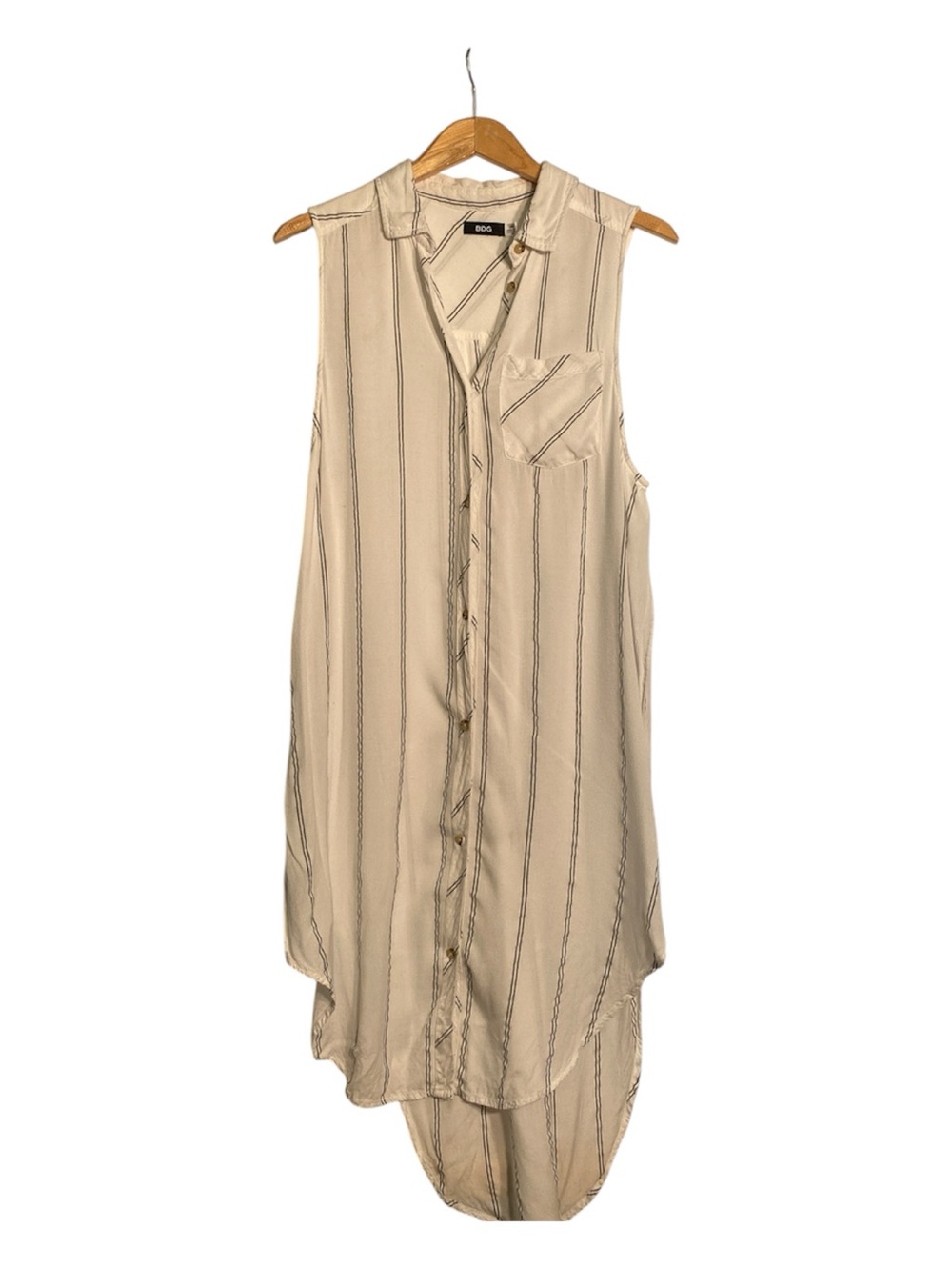 BDG Cream & Black Sleeveless Button-Front Tank Top